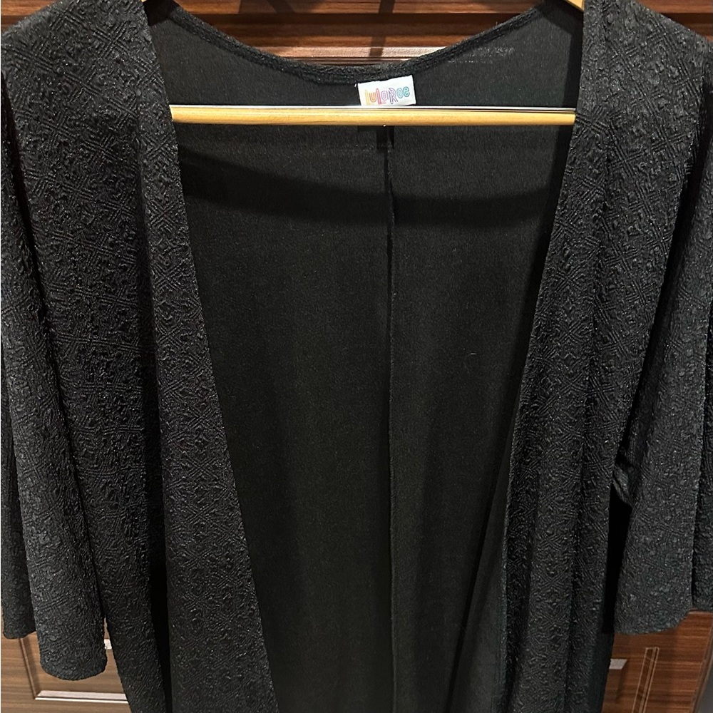Lularoe Black Textured kimono Cardigan